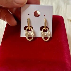 Elegant Gold Filled Dangle Earrings with Cz accents